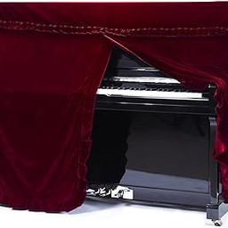 PERLMAN Upright Piano Cover, Colorfast Pleuche Full Piano Dust Proof Decorated Cover ( Mehroon Color )-image-34