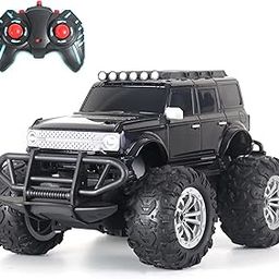 Popsugar Off Roader Rechargeable Remote Control Monster Truck with 2 Speeds and 4 Headlight Modes | Lithium Battery | C-Type Charging | Remote Control Car for Kids | Made in India, Black-1