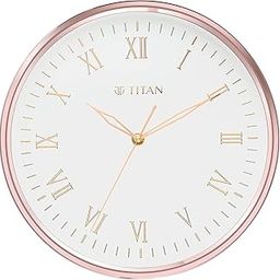 Titan Plastic Classic Rose Gold Analog Wall Clock with Silent Sweep Technology, 30.0 X30.0 Cm (Medium)-30