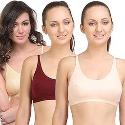Pack of 3 Sports Bra in Maroon-Orange-Beige Color - E1608MHPCS-picture-9