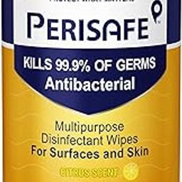PERISAFE Multipurpose Disinfectant Wipes For Surfaces & Skin-100 Wipes | 100% Biodegradable Wipes | Antibacterial | 2-IN-1- Kills Germs & Cleans Tough Messes-image-62