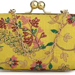 Red & Gold Embroidered Box Clutches For Girls and womens-image-41