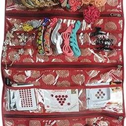 SuneshCreation Dressing Kit, Wall Hanging, Multipurpose Makeup Pouch/Cosmetic toiletary/Jewelry Wardrobe Organiser, Daily Use Kit-image-55