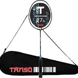 TANSO Arashi 2.0 Full Graphite Ultra Light Weight Carbon Fibre Strung Badminton Racket with Free Full Racquet Cover (77 Grams, 32 Lbs Tension, Strung with Premium Strings) (Blue)-picture-27