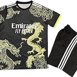 Sports Wear Micro Fabric Dragon Printed Grey Football Team Jersey Tshirt with Solid Black Shorts 2025 for Kids & Boys-image-49