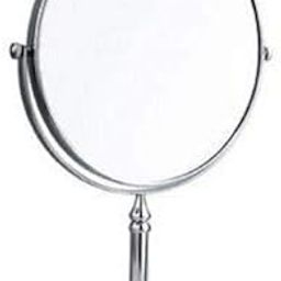 � Silver Tabletop Double Side Shaving Makeup Vanity Mirror 360 Degree 5X Magnification Beauty Make up Cosmetic Stand for Shaving & Makeup Vanity Bedroom Bathroom Desk (Silver Oval)-image-65