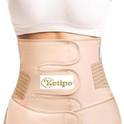 2 in 1 Postpartum Support - Recovery Belly/Waist/Pelvis Belt Shapewear Slimming Girdle, Beige, Free Size for Posture Correction-16