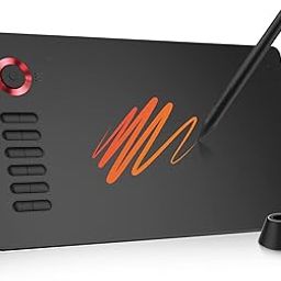 VEIKK A15PRO Graphic Drawing Pen Tablet 10 * 6 inch with 12 Hotkeys and a Quick Dial Support Windows, Mac, Linux, Android Mobile, Tilt Pressure (8192 Level Pressure Battery -Free Stylus) (Red)-17