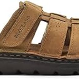 woodland Men S Camel Nubuck Leather Sandal-picture-7