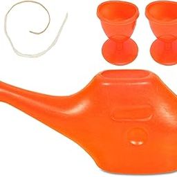 DGARYS Jala Neti Pot Plastic Flate for Yoga Nasal Cleaner Nose Wash Combo Pack Eye Wash And Neti Sutra (200ml, Pack of 1)-17