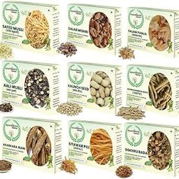 Ayurdaanta Herbs - Combo of 9 Super HerbsSafed Musli 100Gr | Kali Musli 100Gr | Ashwagandha 100Gr | Gokhru Bada 100Gr| Neplai Pili Sitawar 100Gr | Safed Kaunch Beej 100Gr | Salam Panja Irani 50Gr | Salab Mishri 50Gr | Irani Akarkara 25Gr-image-47