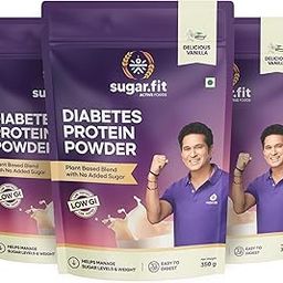 Sugar.Fit Diabetes Plant Protein Powder - 350g Vanilla (Pack of 3)-image-49