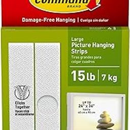Command 3M Large Picture Hanging Strips, 4 pairs (Wall Hooks for up to 7 kg photo frames).-27