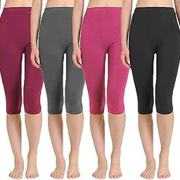 Women's Cotton Plain Capri, Plain Capri for Women, Nightwear Capri for Women,Colors May Vary (Assorted Capri) (Free, 4 Pack)-image-7