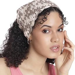Crochet Bandana Handmade Knitted Triangle Hair Scarf Head Kerchief Tie Back Hair Scarves for Women Girls-image-4