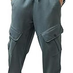 Heavy Duty 1.0 Men's Solid Super Loose Fit Fleece Cargo Joggers | Track Pants | Lower – Elastic Waistband, Adjustable Drawstring, Fleece Lining | Winter, Gym, Loungewear | Cargo Utility Pockets-picture-33