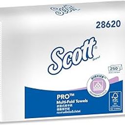 Scott Multi-Fold Paper Towel 28620-1 Pack x 250 Sheets (White Colour - Sheet Size 24 cm X 19.6 cm)-0