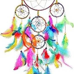 purzari® Dream Catcher Wall Hanging (Mirage), Dream Catcher Wall Decor, Wall Hanging for Bedroom and Living Room, Dream Catcher for Home Decoration,Multicolor, Large Size-image-98