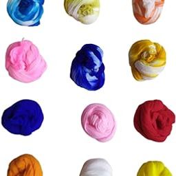 Mix Shaded and Non Shaded Nylon Stocking Flower Fabric for Flowers Making Set of 12 pcs.-picture-17