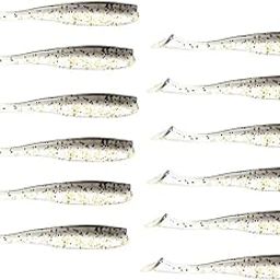 HEAVENGLOW 12pcs Soft Fishing Lures Set Paddle Tail Worm Baits Shad Minnow Swimbaits F-picture-30