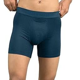 Regular Fit Solid Boxer Brief for Men | Mircromodal, Elastane Fabric, Anti-Bacterial and Microfibre Waistband-Pack of 1-Blue Opal-Large-picture-36