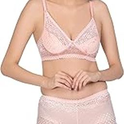 Lingerie Set Boyshort Panty with Matching Net Self Design Bra Set Pack of 1 Cup Size B and 30 32 34 36 38 40 Multicolor-image-36