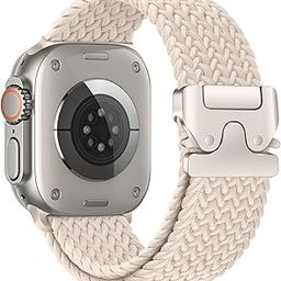 VEMIGON Parachute Buckle Nylon Strap Compatible with Apple Watch Series 9/8/7 (41mm/45mm) | Series 10 (42mm/46mm) | SE2/SE/6/5/4 (40mm/44mm) | Ultra 49mm | Series 3 38mm - Stretchy Braided Sport Band-image-55