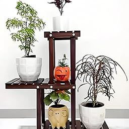 Dime Store Wooden Plant Stand for Balcony Living Room Indoor Outdoor Plant Stand Foldable Display Rack Storage Rack for Patio Garden Yard (Small)-image-7