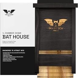 The Complete Black Bat House for Outdoors - Clean Your Backyard from Mosquitoes - Bat Box Without Paint Inside - One Chamber Bat Hose - Easy to Hang - Wildyard-34