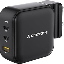 Ambrane 65W Charger Adapter, 3 Ports - 2 Type C & 1 USB for Samsung, Type C Laptops: MacBook, Dell, HP, ASUS, Fast Charger with PD Technology & GaN Technology for All Devices (RAAP G65, Black)-22