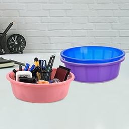 Homestic Pack of 3 Desk Organizer | Stationery Organizer | Multipurpose Organizer | Office Supplies for Pen-Pencil-Staplers | Desktop Organizer | 6 LTR | Purple & Blue & Light Pink-image-2