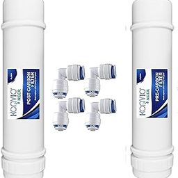 Konvio Neer Pre Carbon and Post Carbon Filter and 4 Elbow Connector, Inline Filter for All RO Water Purifier(Carbon Cartridge)-image-76