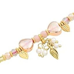 Premium Rakhi For Sister - Charming Pink Hearts & Leaf Charms Lumba Rakhi With Roli Set - Gift For Sister, Sister-In-law, Bhabhi & Rakshabandhan Gift-image-36