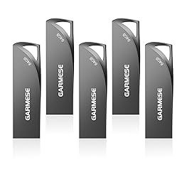 GARMESE 64GB USB 3.0 Flash Drive, 5-Pack Waterproof Metal USB Memory Stick, Slim Thumb Drive Portable Pen Drive with Keychain Hole Stylish Jump Drive for PC Computer Car-63