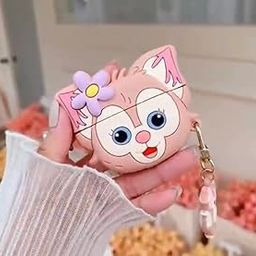 Compatible for AirPods Pro 2nd Generation Case Cover with Keychain, Soft Silicone Skin Case Cover Full Protective (Only Silicone Cover) (Lina-Bell Cat)-27