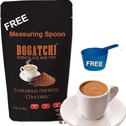 BOGATCHI Luxurious Hot Chocolate Drink Powder, Drinking Chocolate Powder, Gluten Free | Tasty | Vegan , Dark Chocolate Drinking Powder, 200g , Free Measuring Spoon-image-3