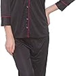 Women's Satin Plain/Solid Night Suit Pajama Set Pack Of 1-image-44