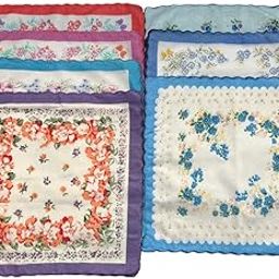 ™ 7x Cotton Handkerchief orted Color Floral Print Classic Hankies 30cmx30cm | Handkerchiefs | Mens Accessories-image-14
