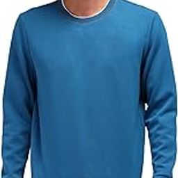 Men's Blue Patterned Knit Crew Neck Long Sleeve Casual Cotton Regular Fit Sweatshirt-image-45