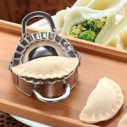 Ticrox Stainless Steel Momo Maker Dumpling Modak Gujiya Press Mould DIY Dough Wrapper Sealer Tool for Homemade Treats Manual Snack Maker for Kitchen Use Rustproof Easy to Clean-image-94