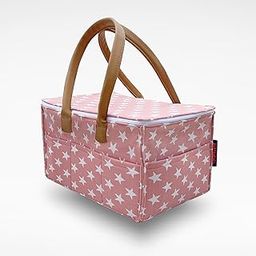 HIPPO Cute Diaper Caddy Bag With Lid Protection For Smart Mothers Baby Diaper Caddy Organizers Baby Wipes Felt Storage, Nursery, Foldable And Portable (Pink-Star, Large), Baby Products-image-84