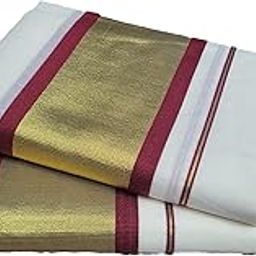 Kerala Kasavu Premium Fancy Kunjam Single Set mundu-image-43