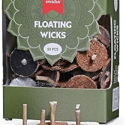 Swaha Round Floating Wicks(50 Pieces), Brown Colour Wicks for Decoration and Meditation - Pack of 1-image-66