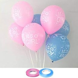 AMFIN® Pink & Blue Baby Shower Balloons with Curling Ribbon/Its A Boy and Its A Girl Combo for Welcome Baby Party Decoration (Pack of 30)-image-68