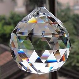 Clear Crystal Ball Sun Catcher (40 MM, Clear) Window Hanging Ball for Good Luck & Prosperity - Hanging Home Deocration & Gifting-image-95