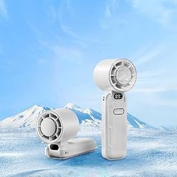 AVIQ Breeze Luxe Hand Fan, 13000 RPM Personal Fan With Icetouch Cooling |3600Mah USB Rechargeable Battery [Up To 10H] |Quiet Foldable Fan For Travel, Office, Makeup & Outdoor | 100-Speed Dial, White-image-61