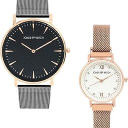Stainless Steel Joker And Witch Jamie And Landon Couple Analogue Watches, White Dial, Gold Band-image-14