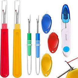 Jasol Sewing Seam Ripper Tool High Quality Stitch Remover and 3 Threader Leaf Model1 Ring Type Thread Cutter with 2big+2small Seam Rippers, Set-image-40
