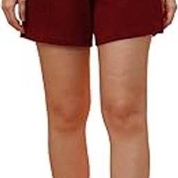 Women Maroon Stretchable High Rise Loose Fit Sport Shorts-picture-0