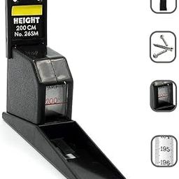 PRESTIGE Height Measuring Scale Human Body Stature Meter Wall Mount Height Measurement 2M/200CM Roll Ruler Height Measuring Stadiometer for Adults and Children (BLACK)-17